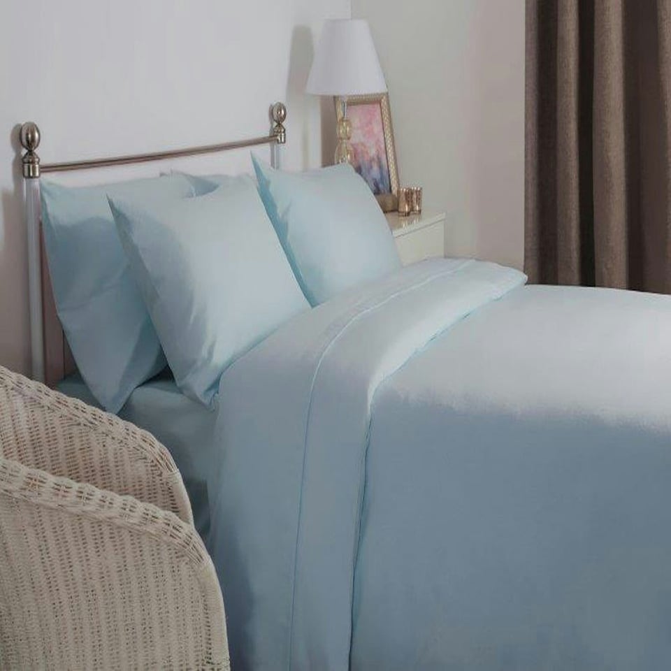 Belledorm Brushed Cotton Extra Deep Fitted Sheet - Blue - Double