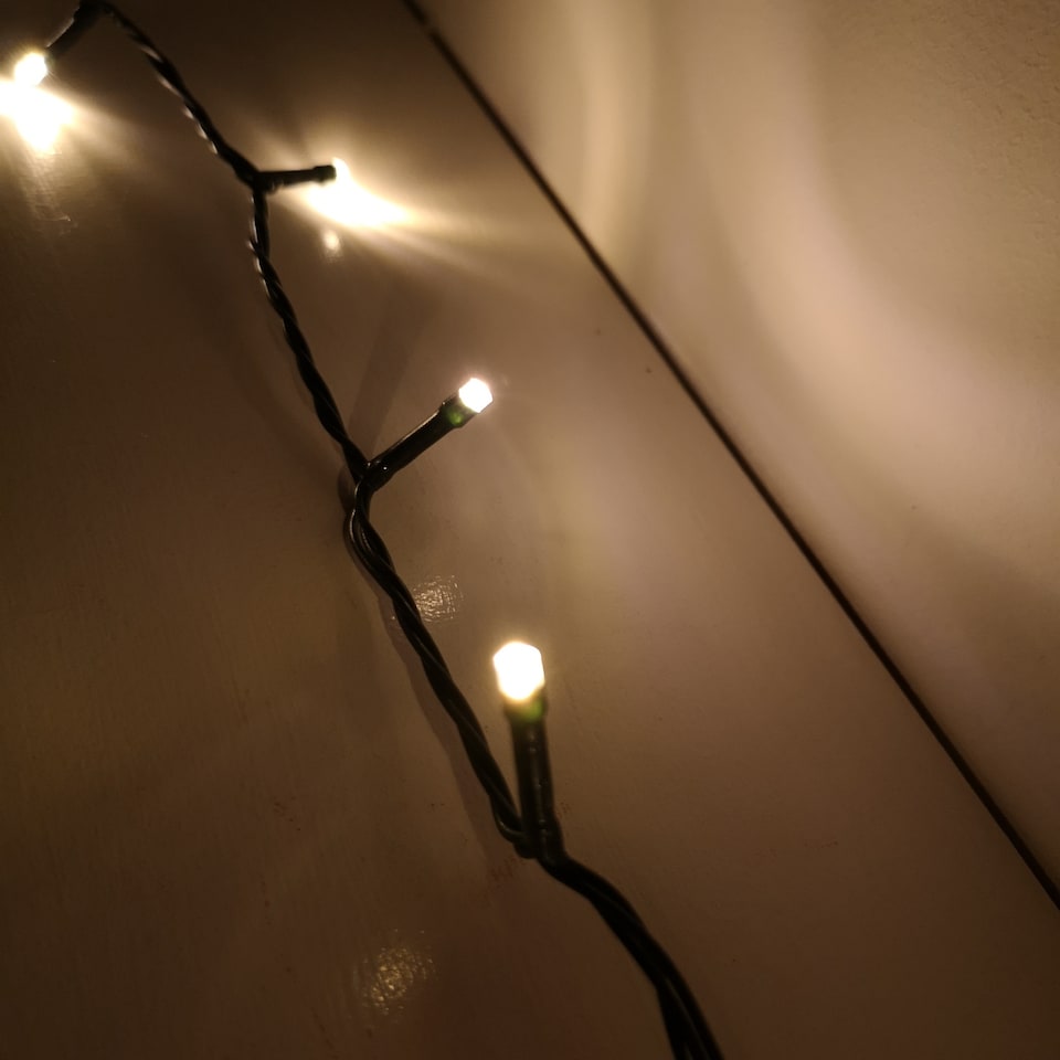 image 1 of 200 LED 16m Indoor Outdoor Christmas Multi Function Mains Operated String Lights with Timer in Warm White