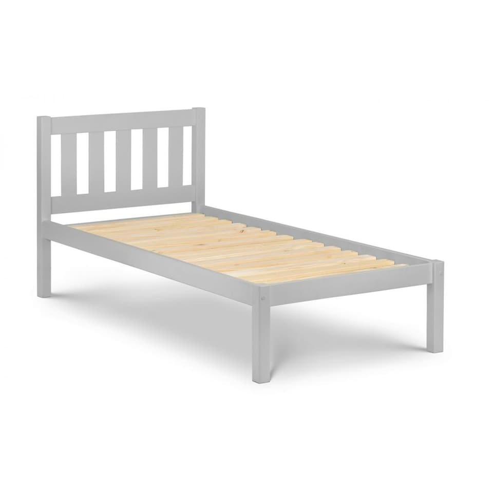 image 1 of Dove Grey Lacquer Solid Pine Low Foot End Bed - Single 3ft (90cm)