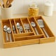 image 1 of Interiors By Premier Bamboo Rectangular Expandable Cutlery Tray, Durable Eco-Friendly Drawer Organizer for Kitchen