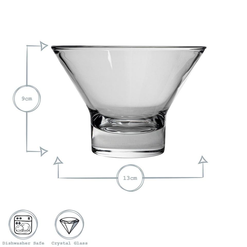 image 1 of Bormioli Rocco Ypsilon Ice Cream Bowls - 375ml - Pack of 6 | Clear | Clear