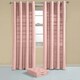 image 3 of Homescapes Cotton Rajput Ribbed Pink Curtain Pair - 54 x 54" Drop Pink