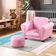 image 2 of HOMCOM Kids Sofa Set Toddler Chair Children Couch Seating Armchair w Footstool | Pink | One Size