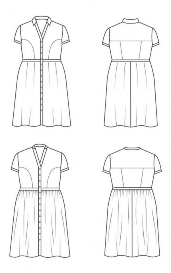 image 1 of Cashmerette Lenox Shirtdress Paper Sewing Pattern – Women’s Dress, UK Sizes 12–28 (Uk 16–32), Intermediate