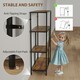 image 4 of HOMCOM Industrial Bookshelf Bookcase w/ Open Shelves for Study Brown