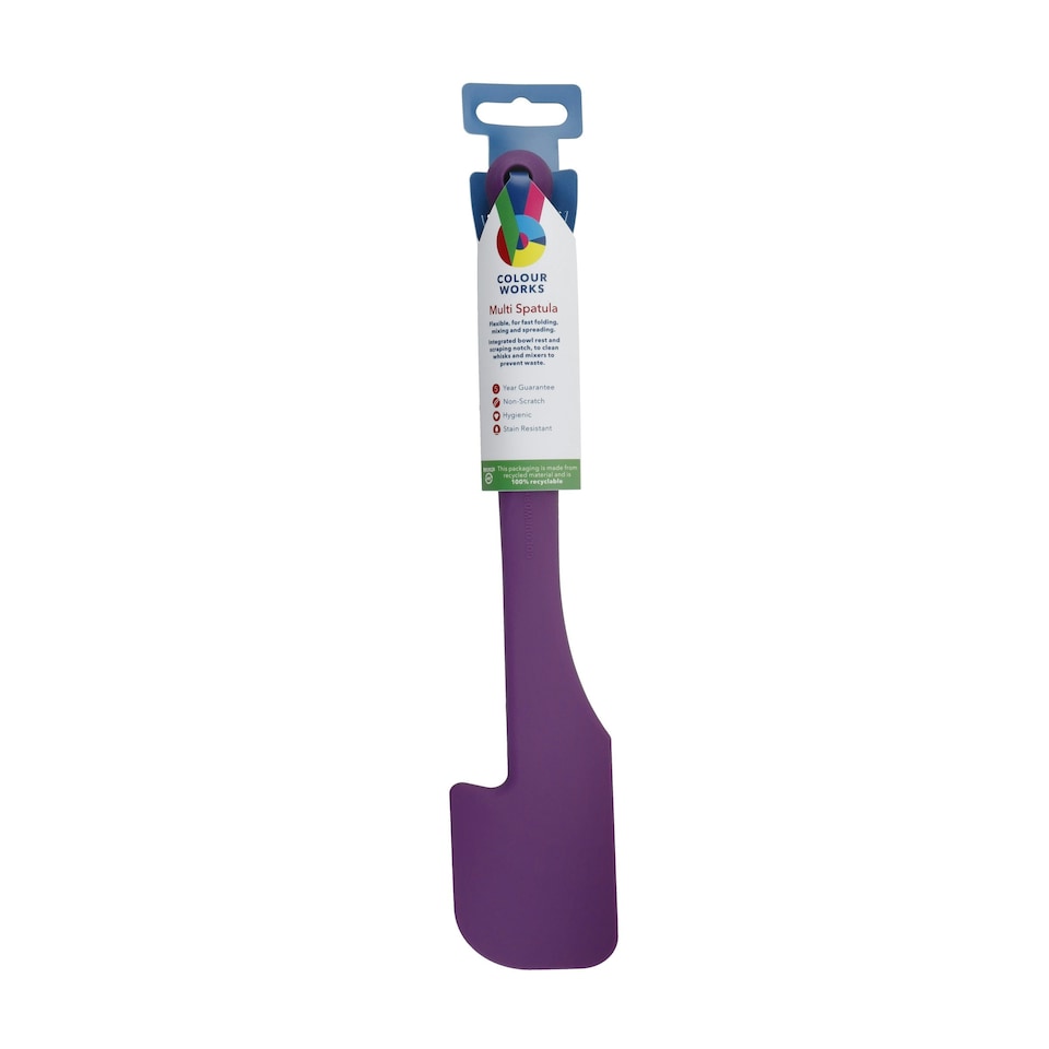 image 1 of Colourworks Silicone Kitchen Spatula Purple 28cm