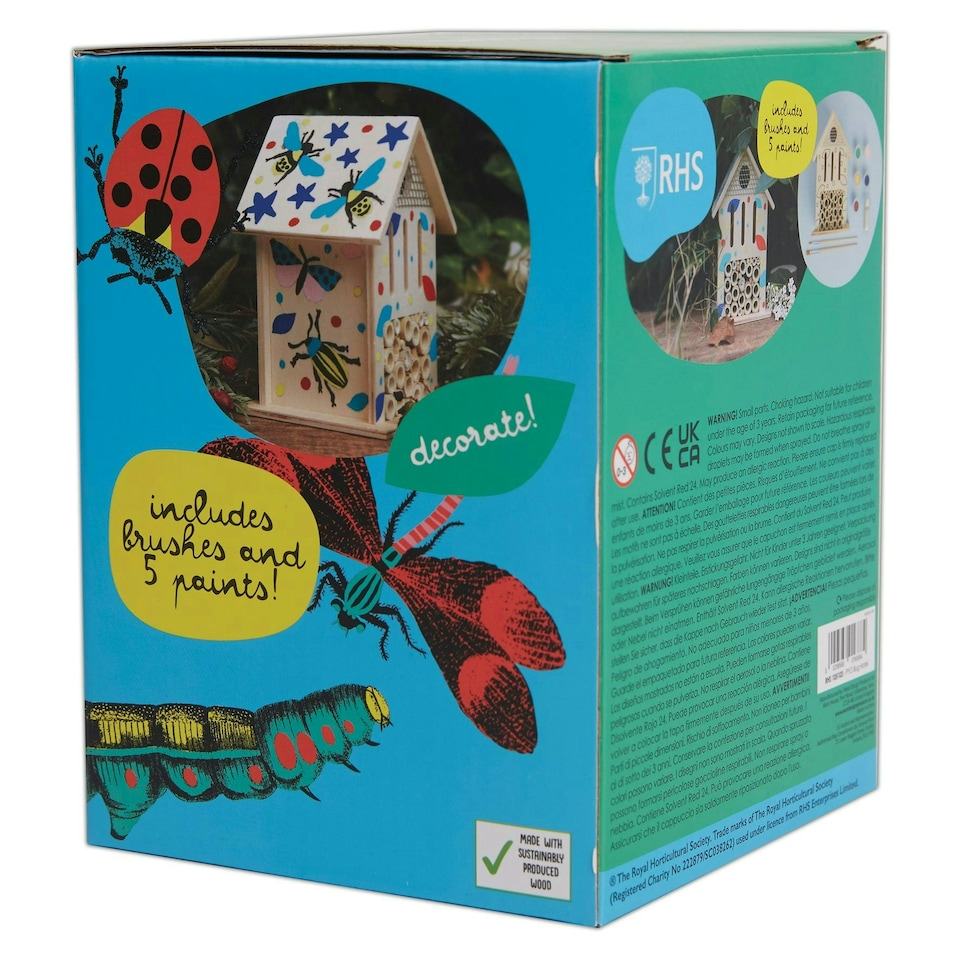 image 1 of RHS Paint Your Own Set With 5 Paints, Brush, Varnish & Instructions, White