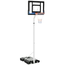SPORTNOW 2.6-3.1m Basketball Hoop and Stand w/ Weighted Base, Wheels, Black