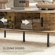 image 4 of HOMCOM Coffee Table with Storage and Sliding Doors for Living Room Brown