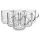 image 1 of 6 Pcs Iconic Glass Mugs Coffee Tea Cup Set Hot Drinks Handle | Clear | Clear