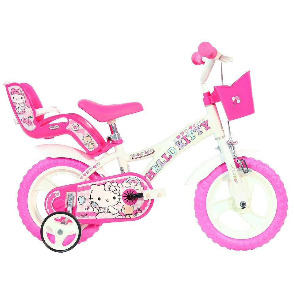 image 1 of Dino Kids Bike Hello Kitty 12 inch Bicycle | White