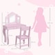 image 5 of AIYAPLAY Kids Dressing Table Set Make up w Stool, Drawer, for Playroom | Pink