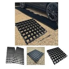 8 x Black Protective Plastic Paving Driveways Grid Mats Black