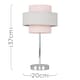 image 5 of ValueLights Pair Weaver Chrome Touch Table Lamps Pink & Grey Shade & Bulb | Multi