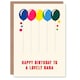 image 1 of Nana Happy Birthday Card Colourful Balloons Pink Blue Yellow