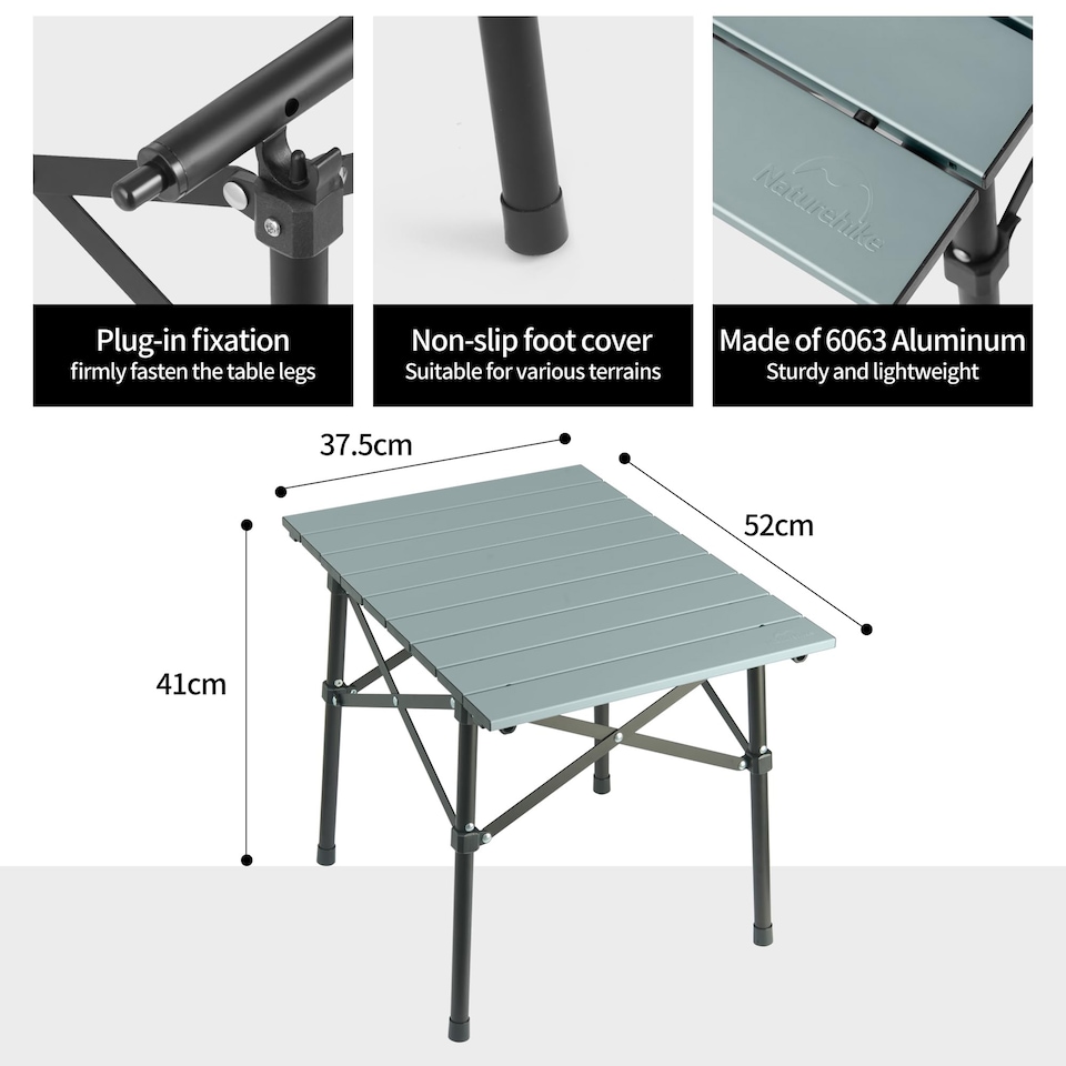image 1 of Portable Folding Table | Silver | Titanium Silver | Large