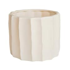 Kew Organic Ripple Bone Planter - Earthenware - L20 x W20 x H17 cm - Ivory | Cream