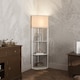 image 2 of HOMCOM Corner Floor Lamp with Shelves, Modern Tall Standing Lamp with Chain Switch for Living Room, Bedroom, Bulb Not Included, White