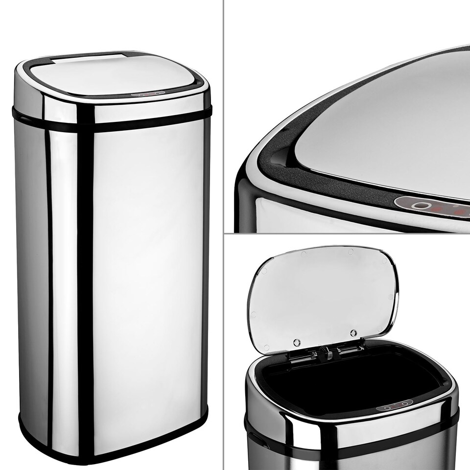 image 1 of 58L Stainless Steel Auto Sensor Kitchen Waste Dust Bin Automatic Motor STEEL
