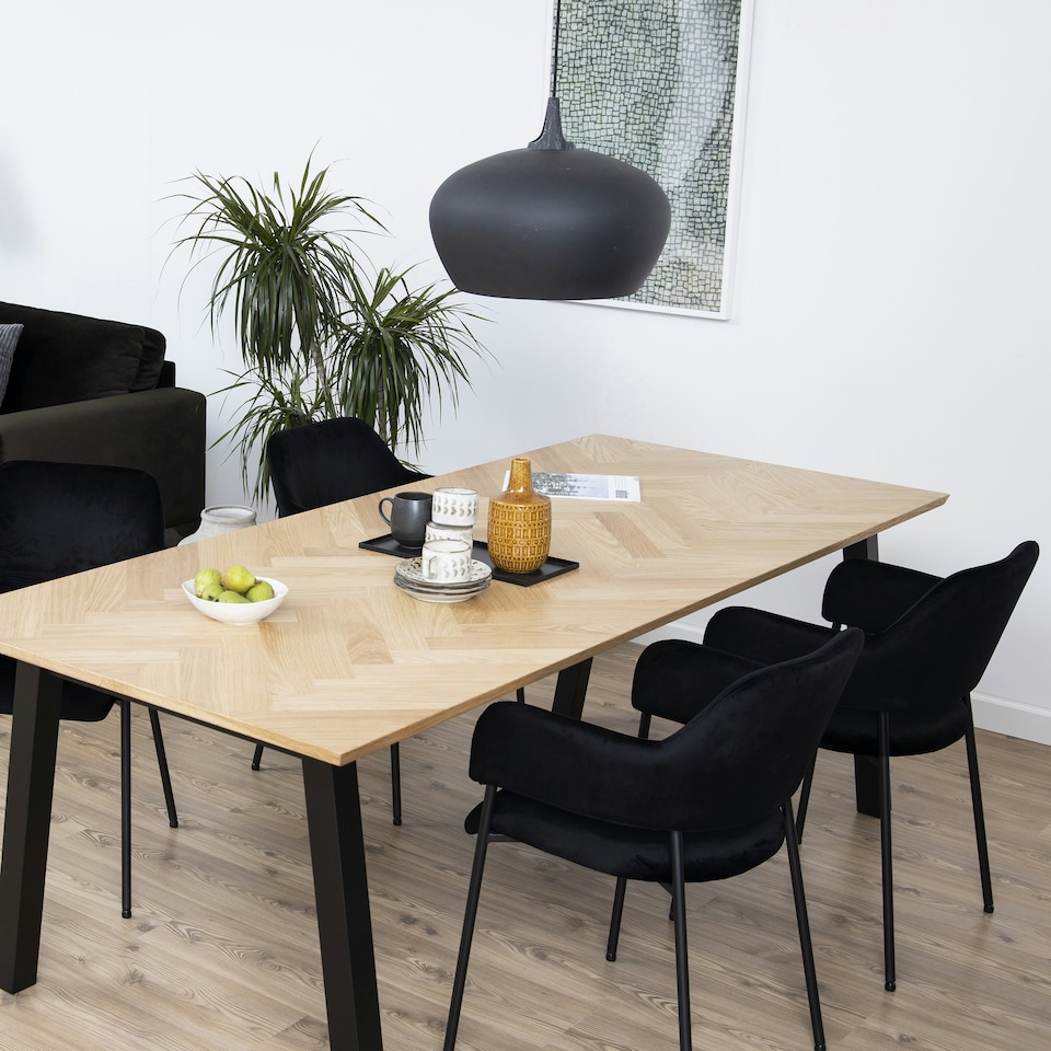 image 1 of Lima Dining Chair with Armrest in Black Set of 2