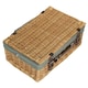 image 2 of 46cm Buff Wicker Picnic Basket with Lining Grey | Grey | One Size