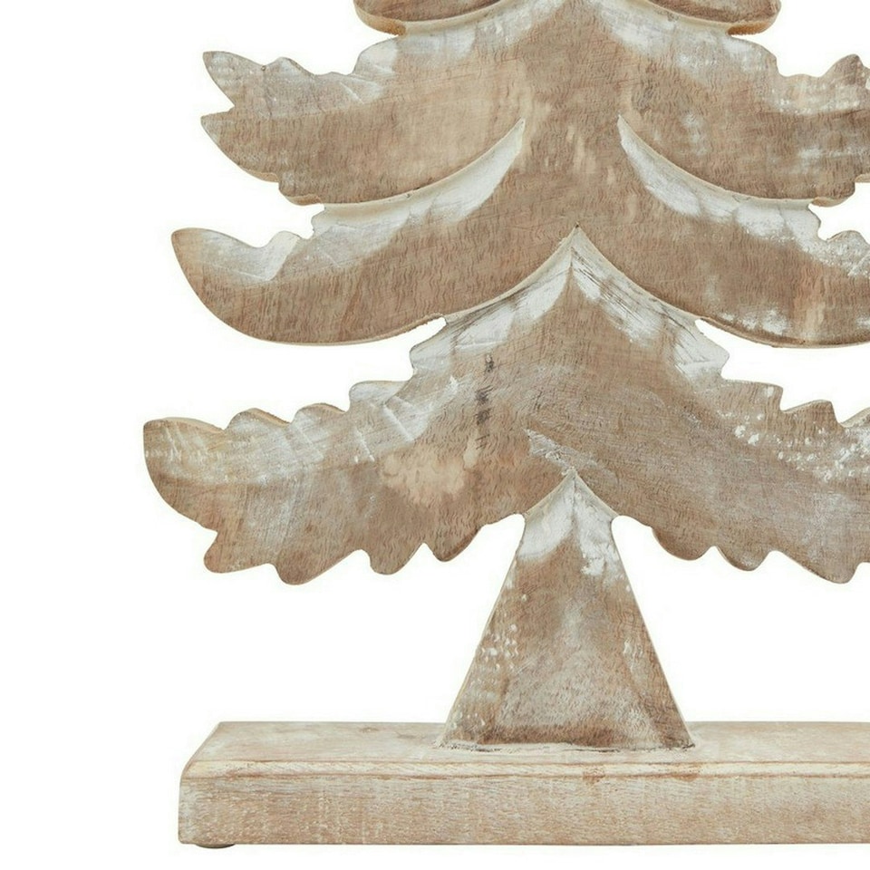 image 1 of White Wash Collection Large Tiered Tree Decoration - Wood - L6 x W27 x H50 cm - Brown