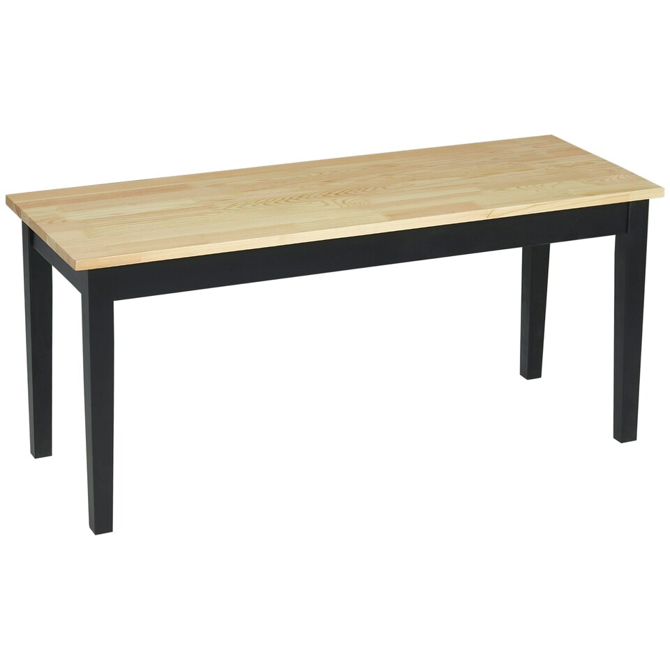 image 1 of HOMCOM Wood Dining Bench Wooden Bench for 2 People, Black