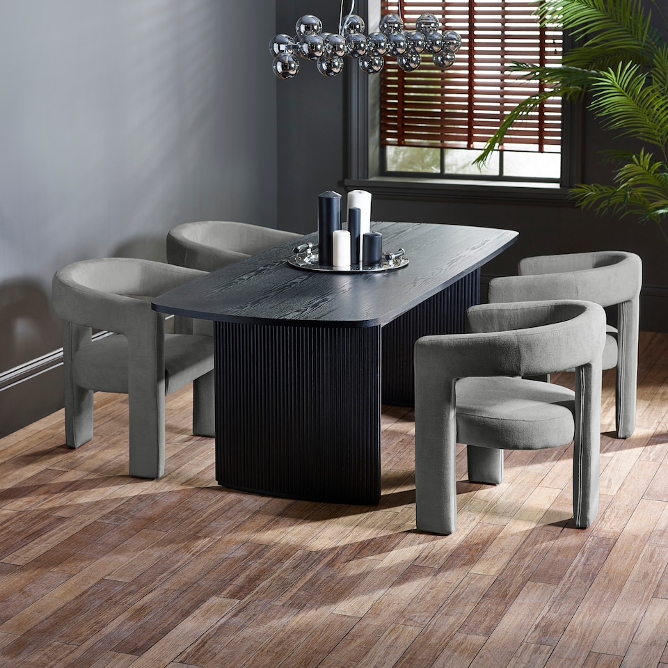 image 1 of Louis Fluted Extending Dining Table - Black