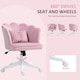 image 6 of HOMCOM Armless Desk Chair Home Office Chair w/ Wide Seat Tilt Function Pink 
