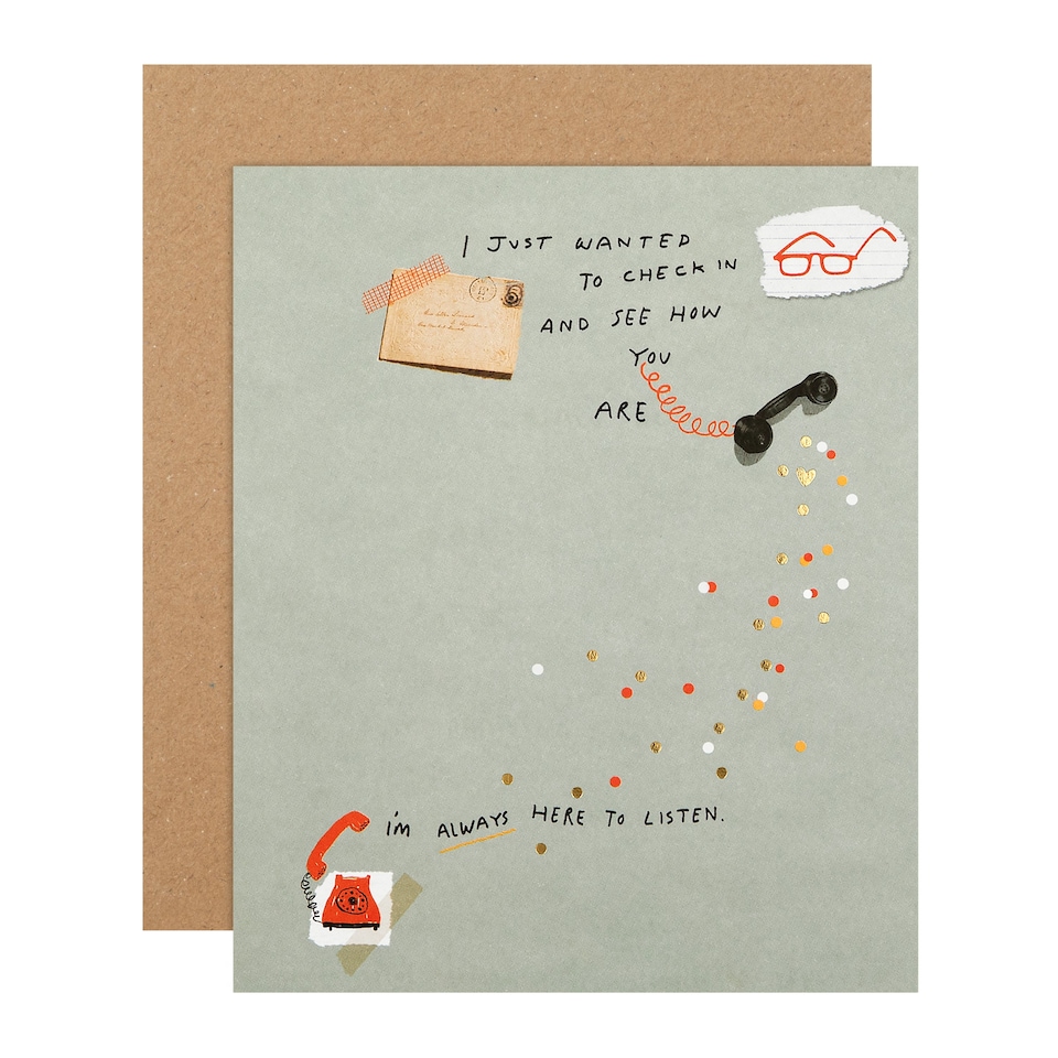 image 1 of Hallmark Maggie's - Cancer Treatment Charity Card - Just Checking In Design