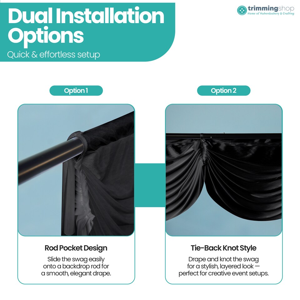 image 1 of 3M Ice Silk Wedding Drapery, Detachable Backdrop Curtain - 1pc