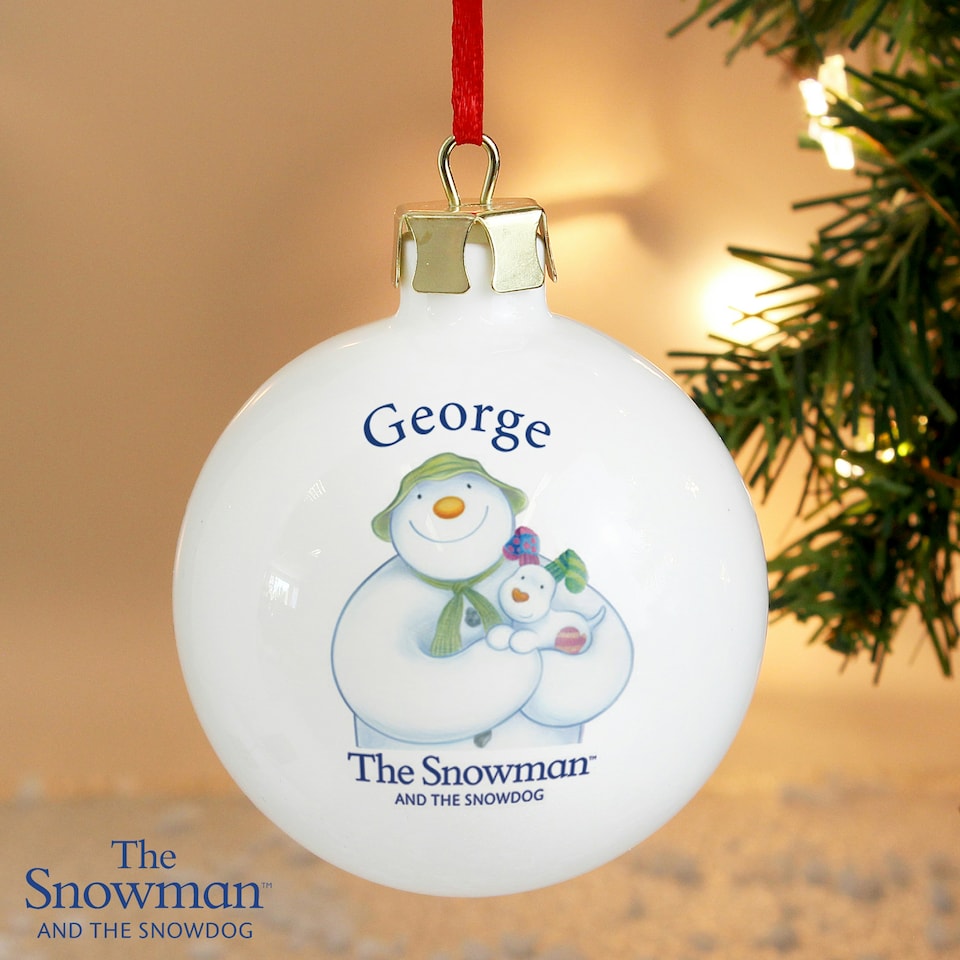image 1 of Personalised The Snowman and the Snowdog Bauble