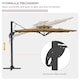 image 4 of Outsunny 3(m)Garden Parasol Patio Umbrella with Mechanism Dual Top Khaki
