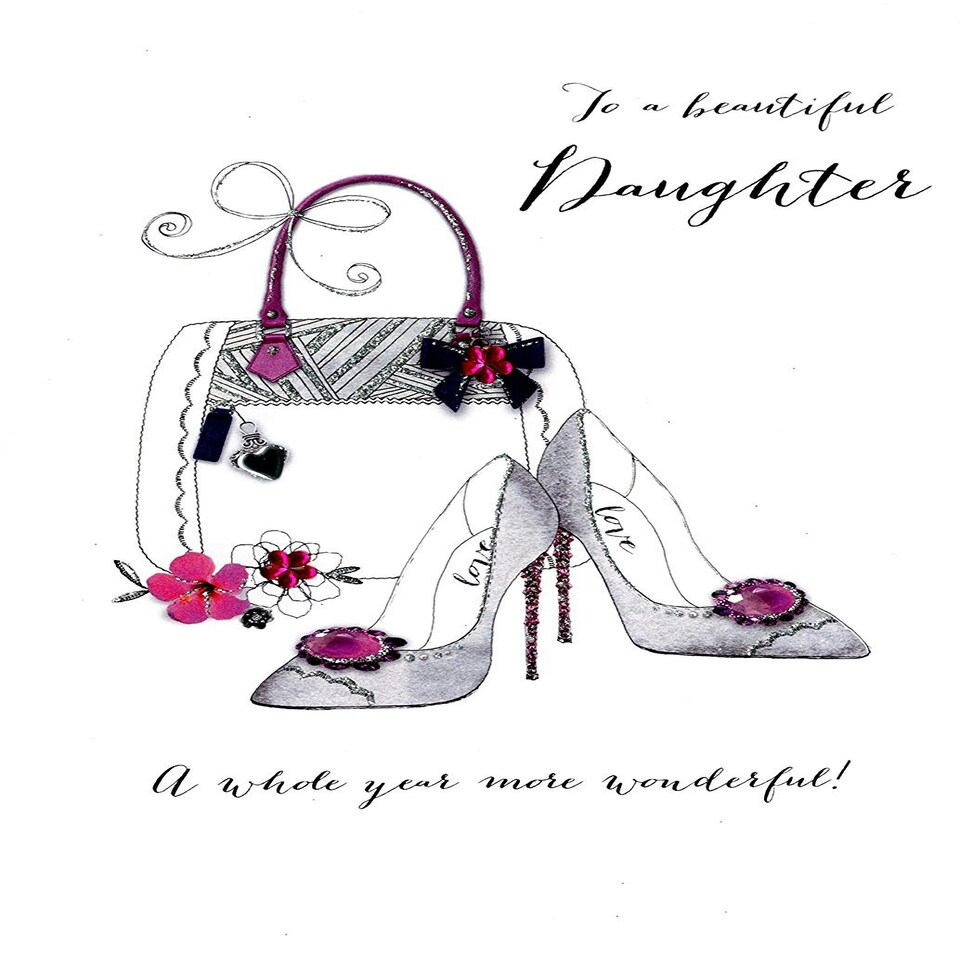 image 1 of Beautiful Daughter Birthday Embellished Greeting Card Joie De Vivre Range Cards