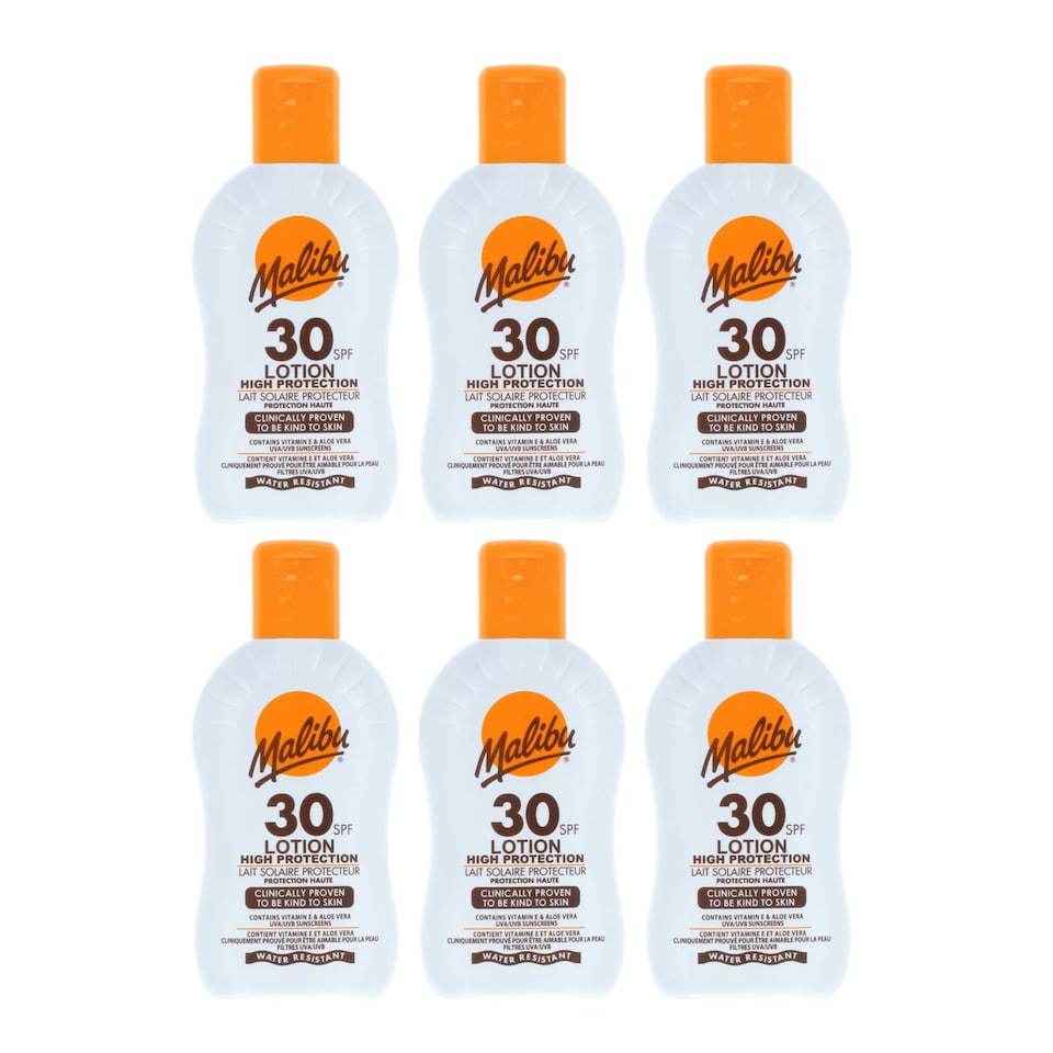 image 1 of Malibu Suncare 6 x 200ml Lotion SPF 30 PMP