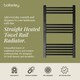 image 2 of Straight Heated Towel Rail Radiator, 455W, 500 x 800mm, Matt Black | Black | Matt Black