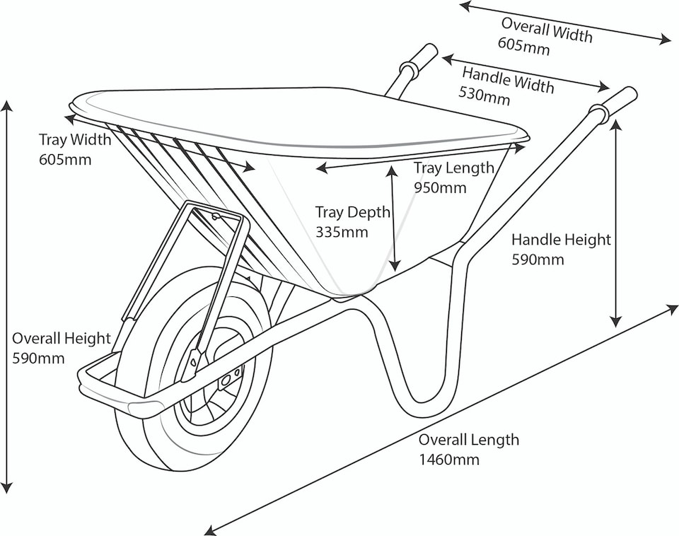 image 1 of Big Mucker 100 L/120 kg Wheelbarrow, Deep Plastic Pan with Puncture-Proof Wheel, Pink