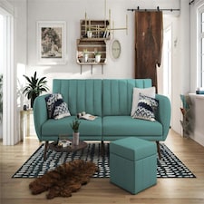 Brittany Sofa Bed in Light Blue fabric Blue | LIGHT BLUE LINEN