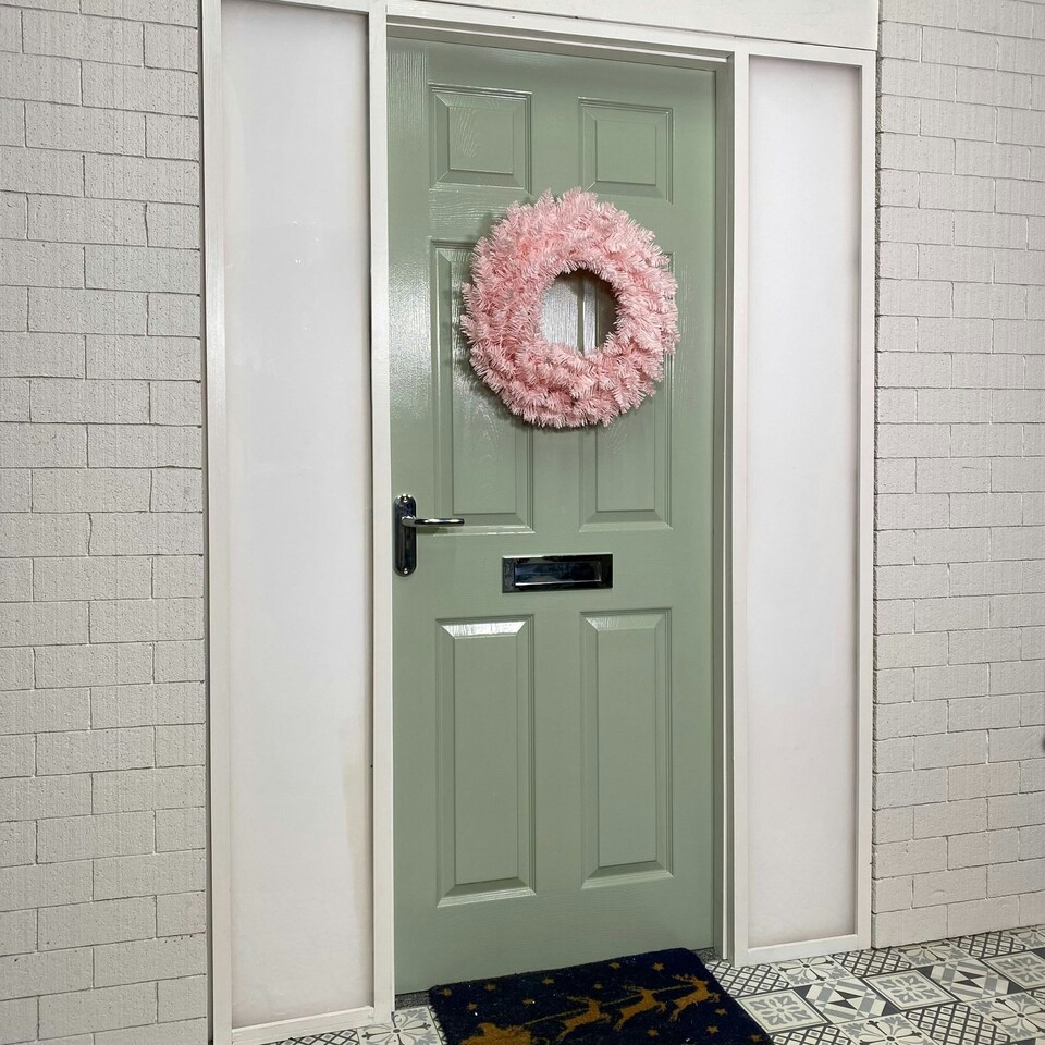 image 1 of 50cm Premier Rosewood Christmas Door Wreath in Pink