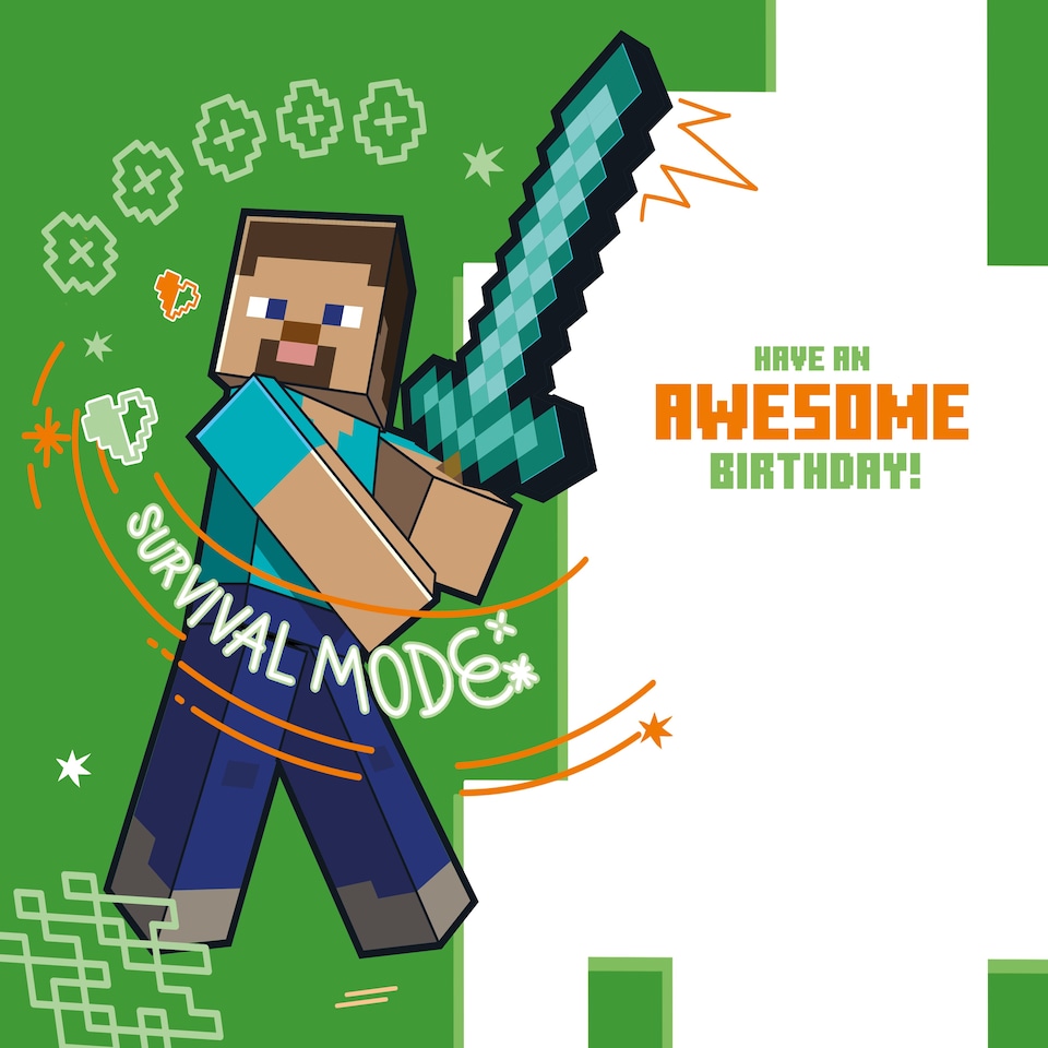 image 1 of Minecraft Age 10 Birthday Card