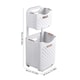 image 3 of Living and Home 2-Tier Foldable Laundry Baskets with Casters,S