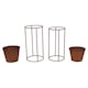 image 4 of Round 2Pc Outdoor Rustic Metal Plant Stand Flower Pot Holder Garden Decor