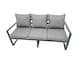 image 3 of Fimous 9 Seat Outdoor Garden Furniture Set Aluminium Lounge 3 Seat Sofa Oblong Coffee Table Sets with Chair 4 Stools Side Table Dark Grey