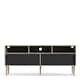 image 2 of Rome TV Unit 2 Sliding Doors in Jackson Hickory Oak and Matt Black