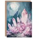 image 1 of Rose Quartz Crystal Pink Mystical Landscape Birthday Card