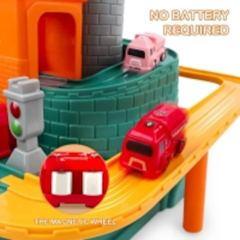 image 1 of Kids Race Track Car Adventure Toy – Preschool Educational Manual Car Racing Playset