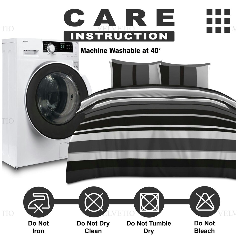 image 1 of VELVETIO Seth Complete Duvet Cover Set with Fitted Sheet Cosy Quilt Coverlet Grey | Single
