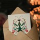 image 3 of Christmas Card Modern Scandi Pattern Festive Praying Mantis