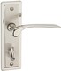 image 1 of Como Dual Metal Lever Latch Door Handles Set Round Rose Internal, External | Silver | Satin Nickel Bathroom