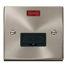 SE HOME Satin Brushed Chrome 13A Fused Connection Unit With Neon | Chrome | Satin Chrome
